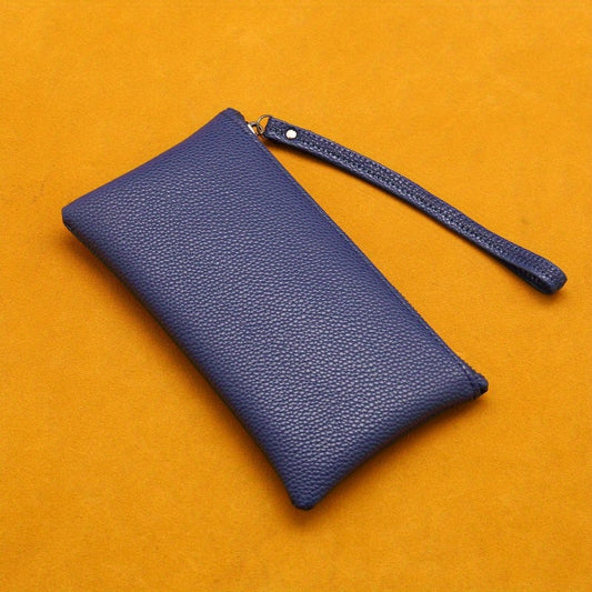 Men's Long Zipper Wallet PU Leather Clutch Bag Mobile Phone Bag