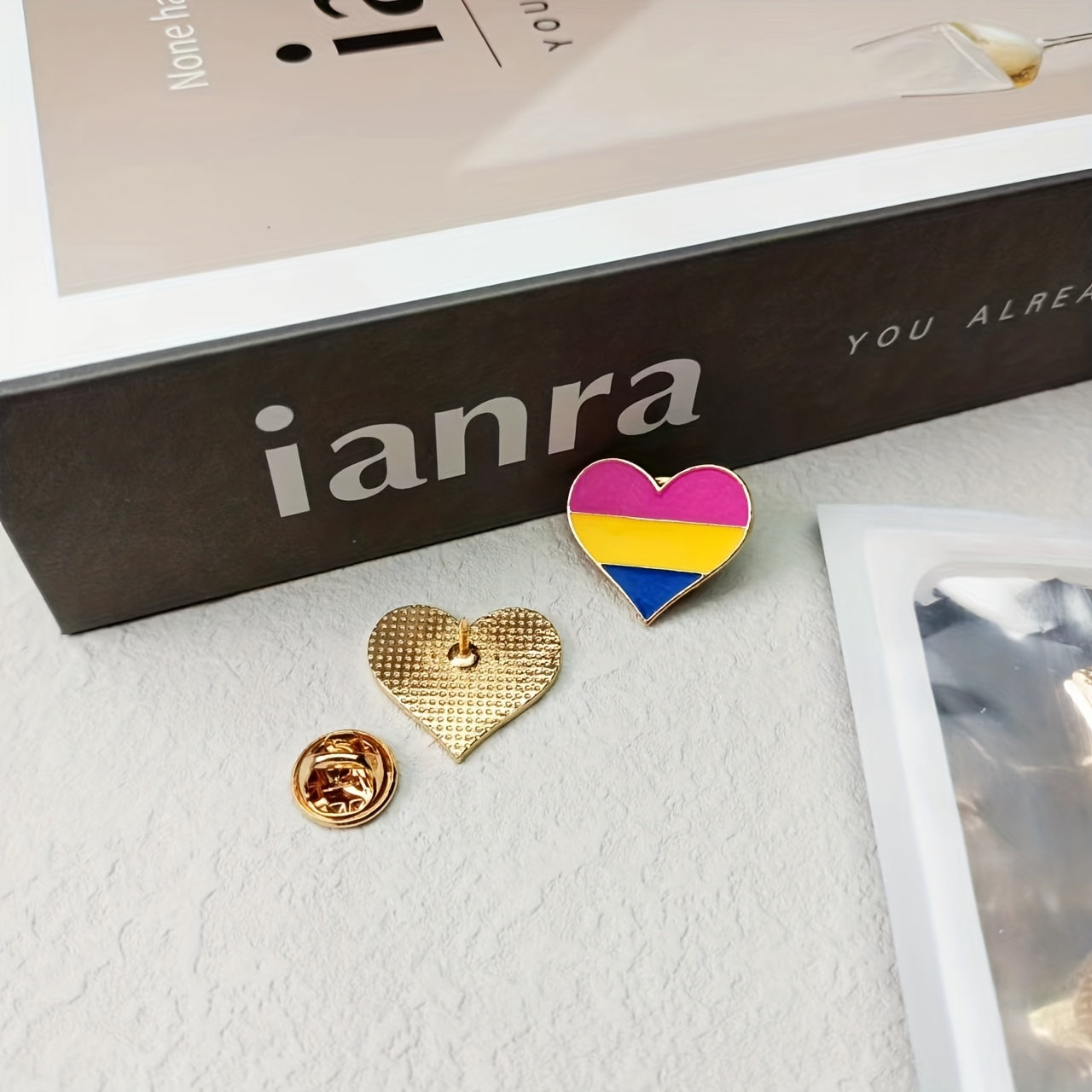Stylish Rainbow Badge & Love Brooch