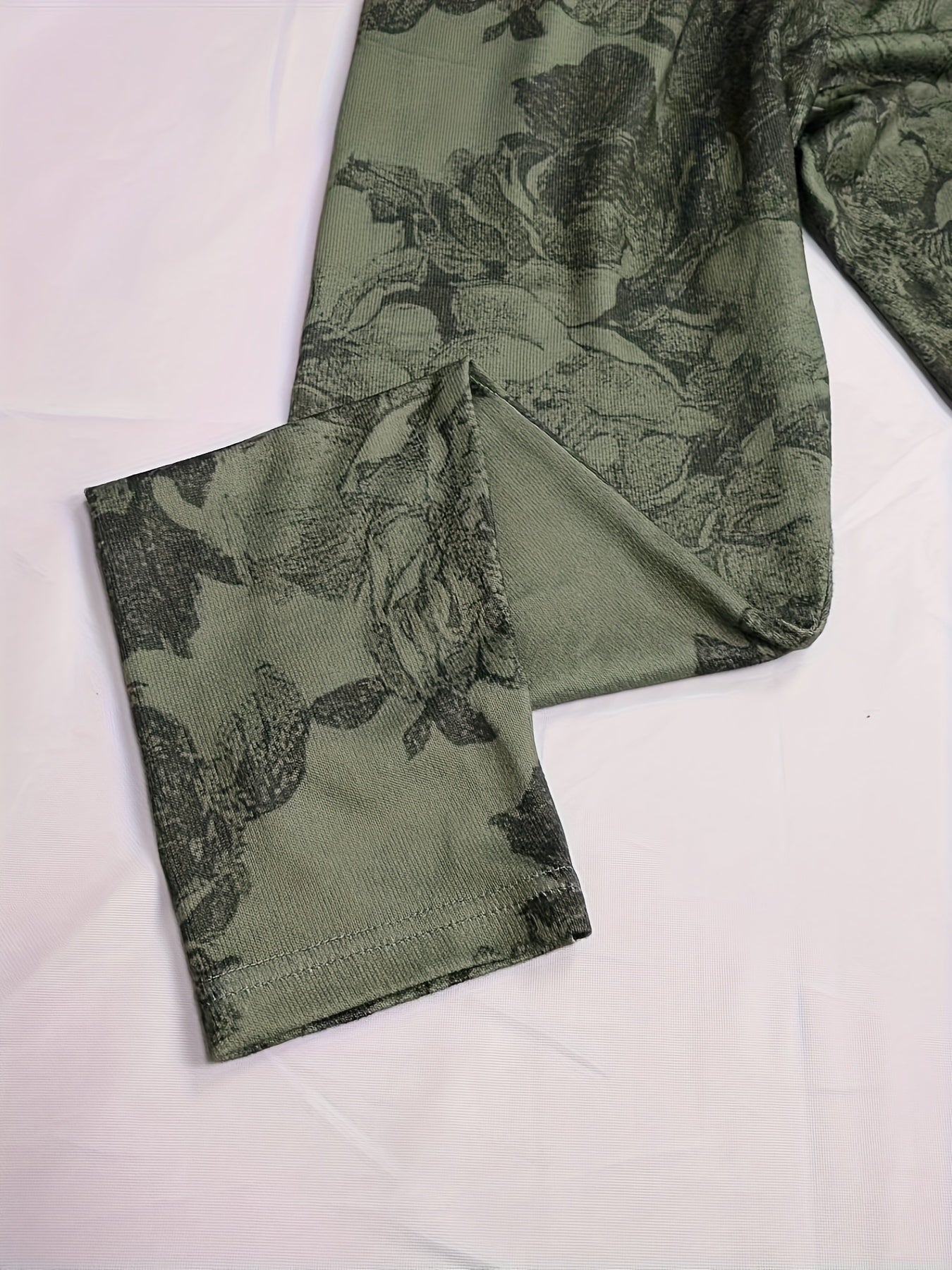 Plus Floral Print High Rise Skinny Trousers