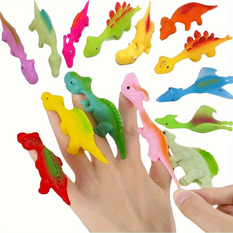 Dino Slingshot Finger Toys TPR Material Puppet Dinosaurs Catapulted Fun Prank