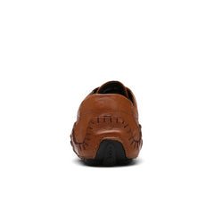 CLOHOO Retro Loafers Slip On Sneakers Light Brown