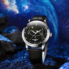 KUERST Student's Auto Mechanical Watch Waterproof Starry Sky Butterfly
