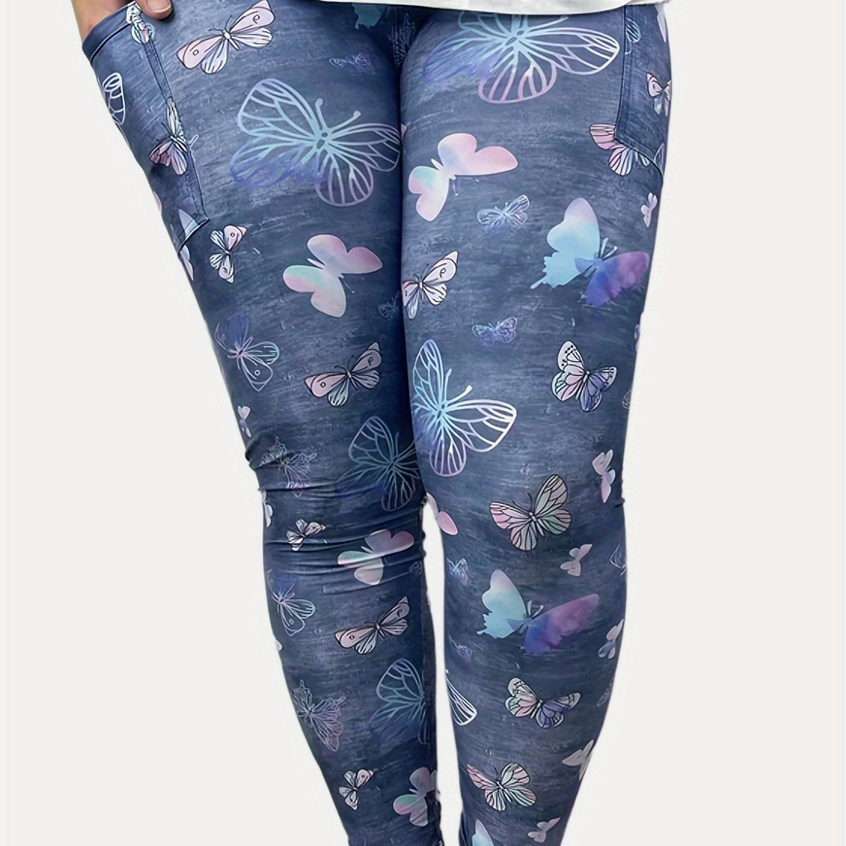 Butterfly Print High Rise Leggings