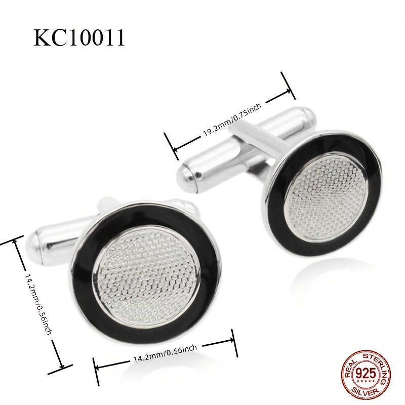 925 Silver Cufflinks High Suit Button Shirt Studs