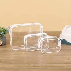 3pcs Transparent Toiletry Bag Cosmetic Storage Portable Travel Bag