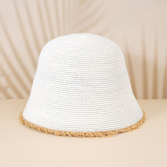Vintage Straw Bucket Hat Sun Visor for Women