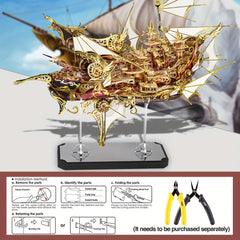 Piececool Nine Heavens 3D Metal Puzzle Kit Burgundy Yellow