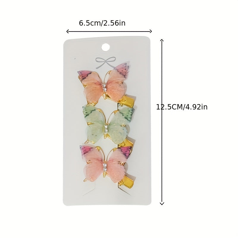 6 Colorful Butterfly Hair Clip for Hair Accessory