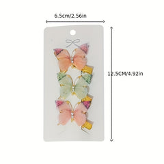 6 Colorful Butterfly Hair Clip for Hair Accessory