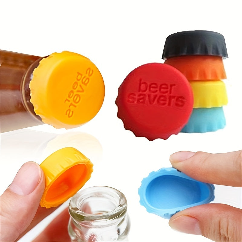 6pcs Silicone Bottle Cap Sealed Beer Lid Kitchen Vinegar Soy Sauce Bottle Soda C