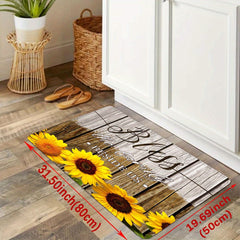 Sunflower Print Kitchen Mat Anti Slip Absorbent Bath Mat