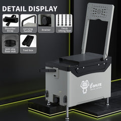 32L Fishing Tackle Box Seat Box Multifunctional with Wheels