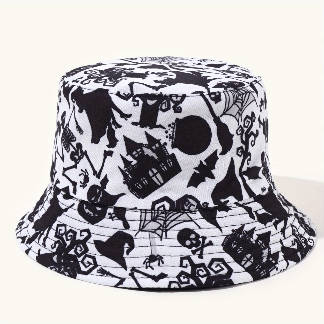 Ghost Print Bucket Hat Halloween Lightweight Basin Hat