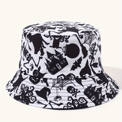 Ghost Print Bucket Hat Halloween Lightweight Basin Hat