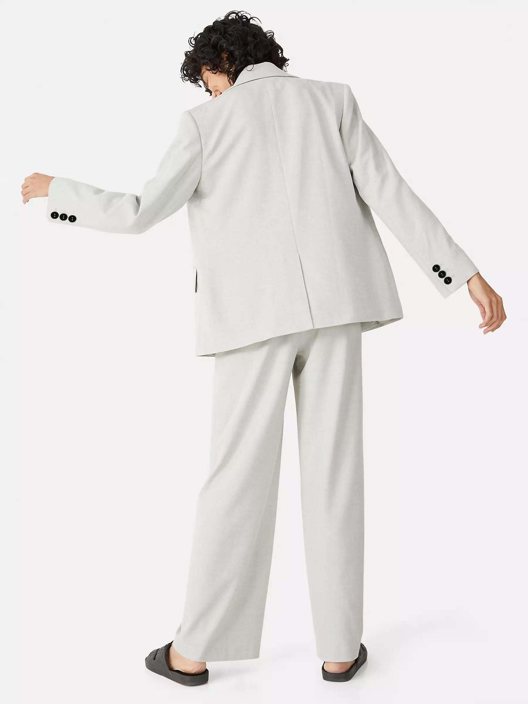 Basic Blazer Women's Plus Solid Button Decor Workwear Blazer