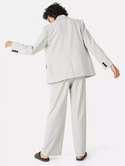  Basic Blazer Women's Plus Solid Button Decor Workwear Blazer