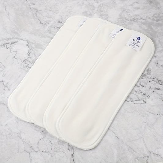 4pcs Bamboo Cotton Reusable Cloth Diaper Inserts Absorbent Liners