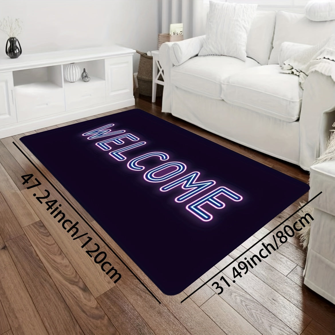 Minimalist English Letter Print Rug Luminous Welcome Front Door Mat