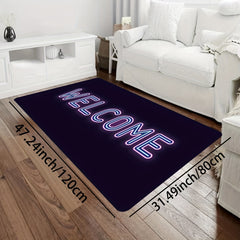 Minimalist English Letter Print Rug Luminous Welcome Front Door Mat