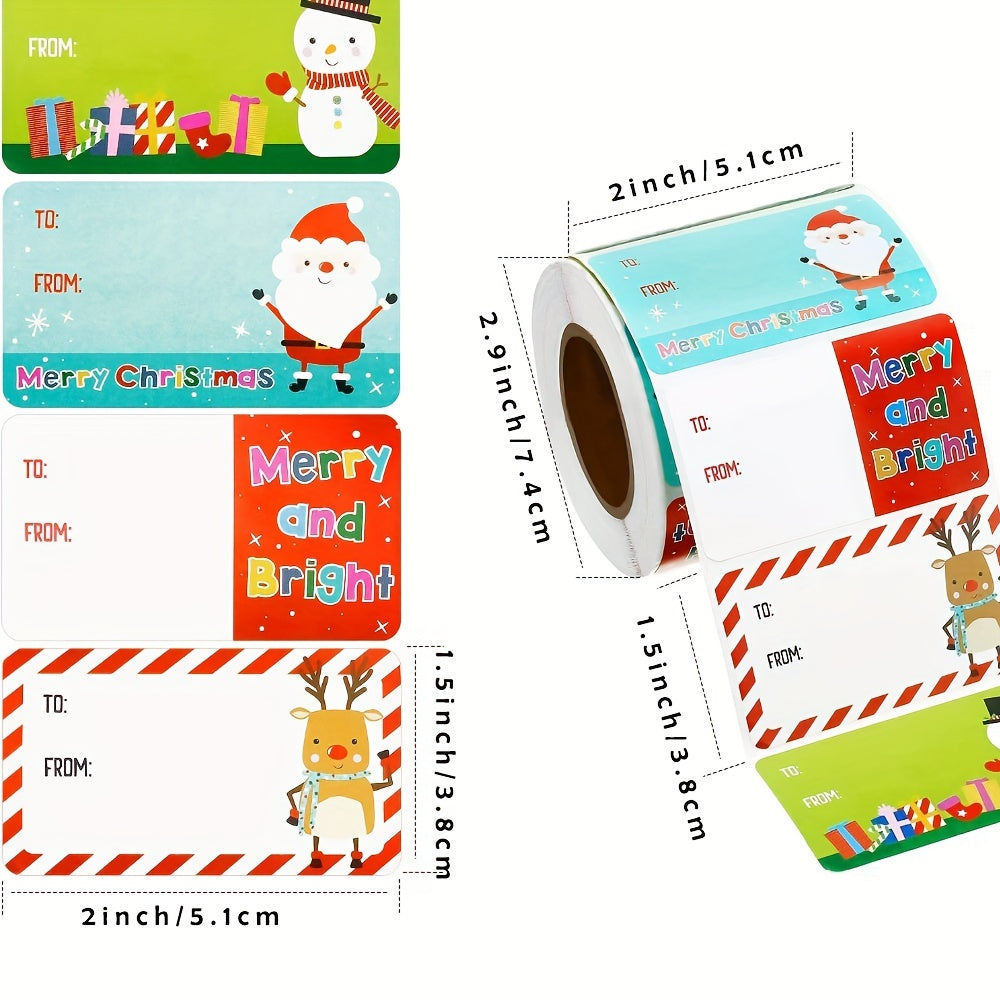 500pcs Christmas Holiday Stickers Gift Labels