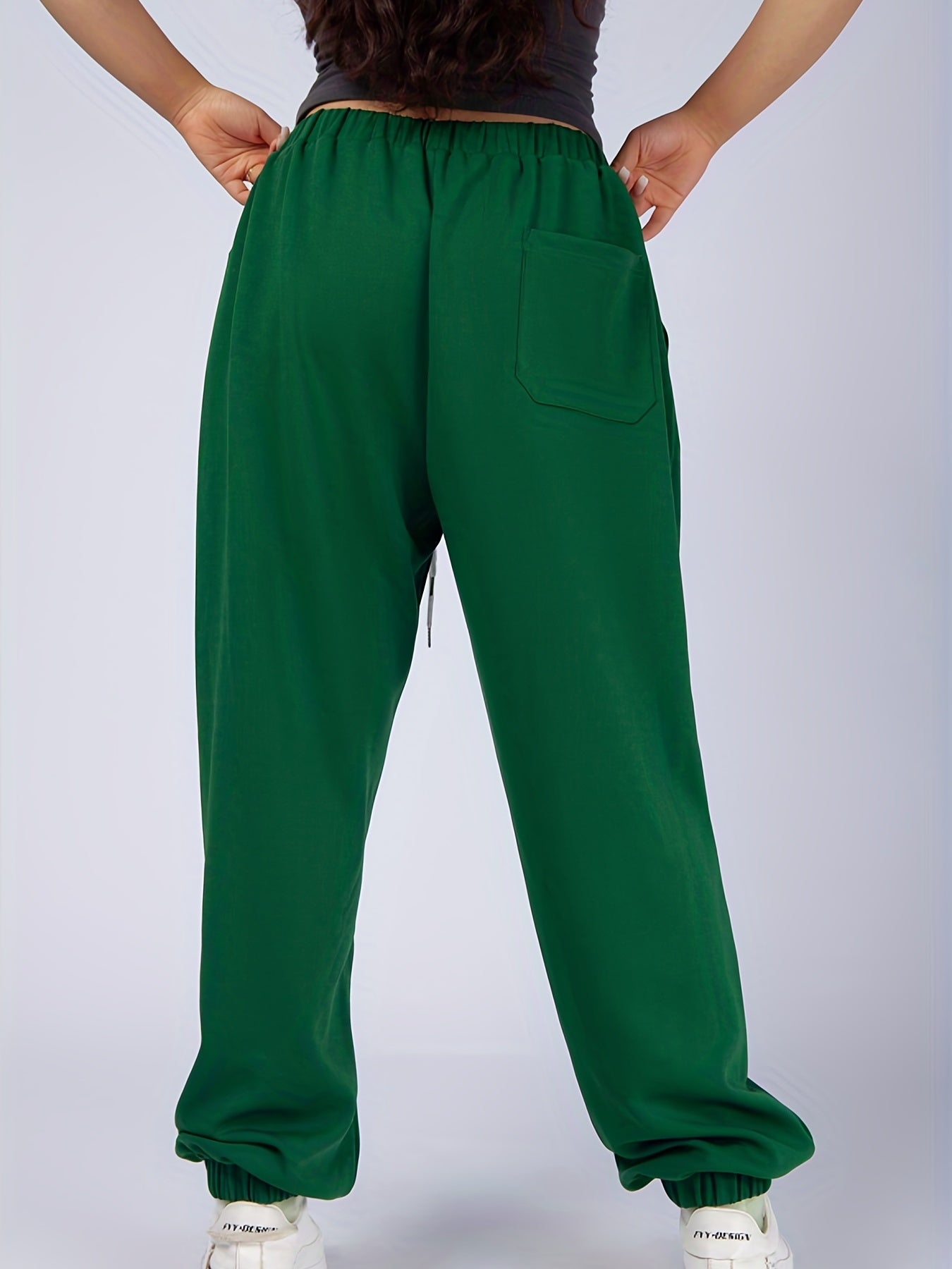  Casual Sports Pants Women's Plus Stitching Elastic Drawstring