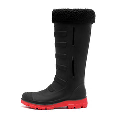 Women's Plush Knee High Rain Boots Waterproof Non slip Shoes