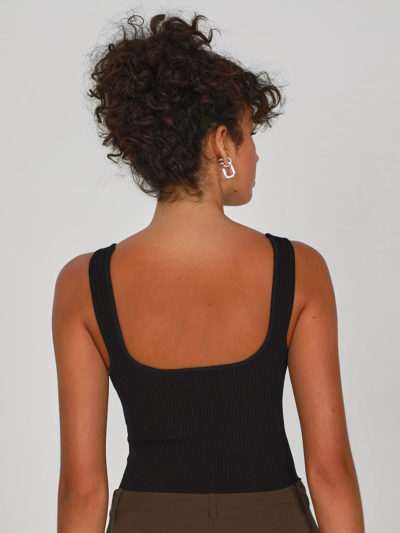 Sexy Sleeveless Tank Top Solid Notched Neck Summer Women's Clothing