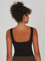 Sexy Sleeveless Tank Top Solid Notched Neck Summer Women's Clothing