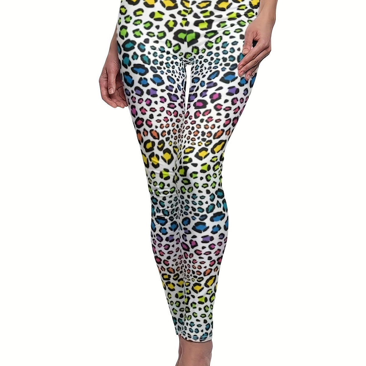 Leopard Print Skinny Leggings Casual Stretchy Leggings
