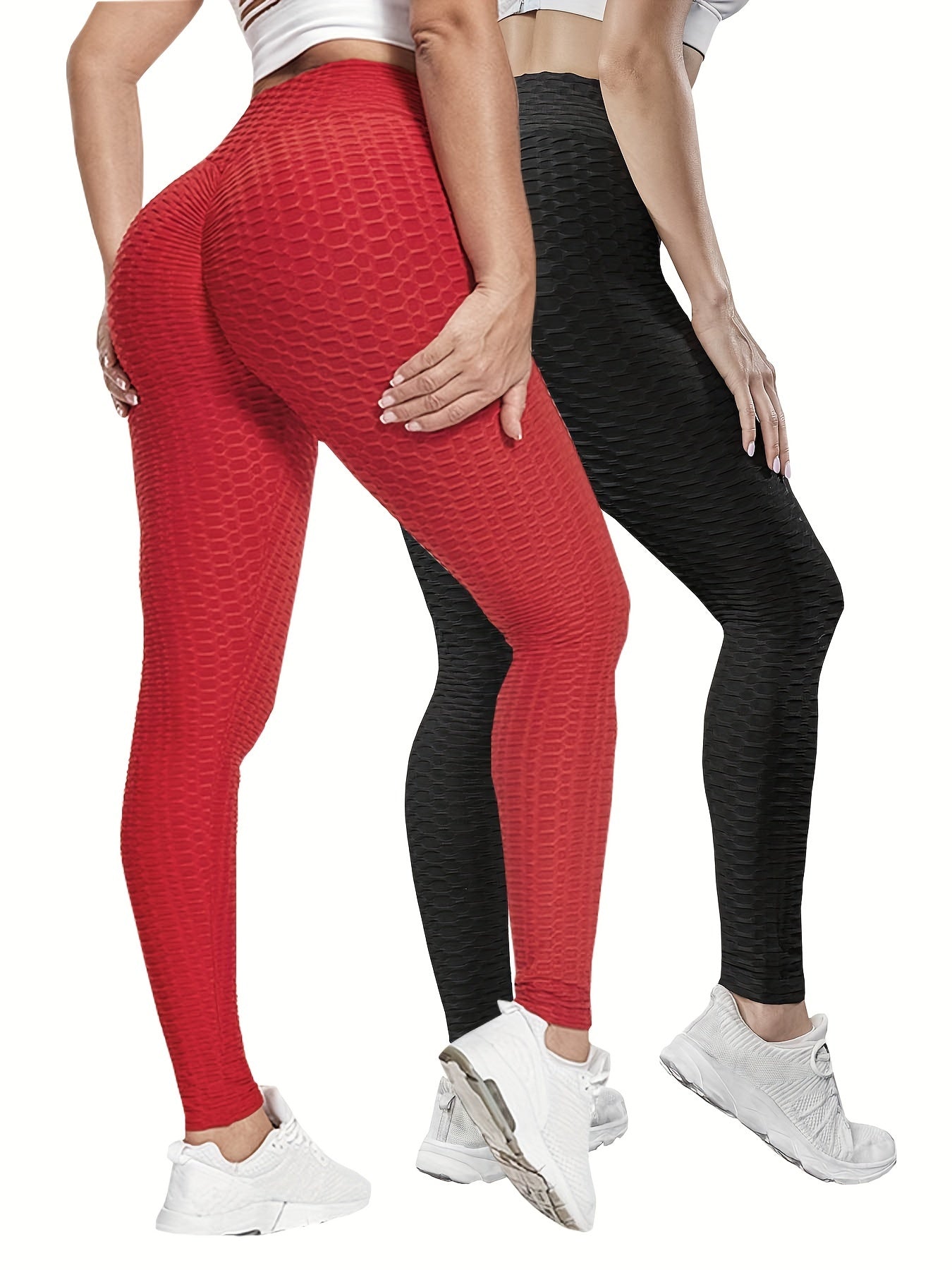 2pcs High Waist Tummy Control Yoga Pants Quick Dry Leggings