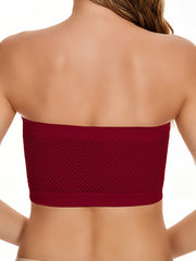 4pcs Seamless Bandeau Bras Comfy & Breathable Cut Out Stretch Bra