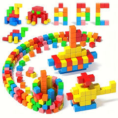 Colorful 3D Cube Puzzle Stacking Blocks DIY Toy Birthday Gift
