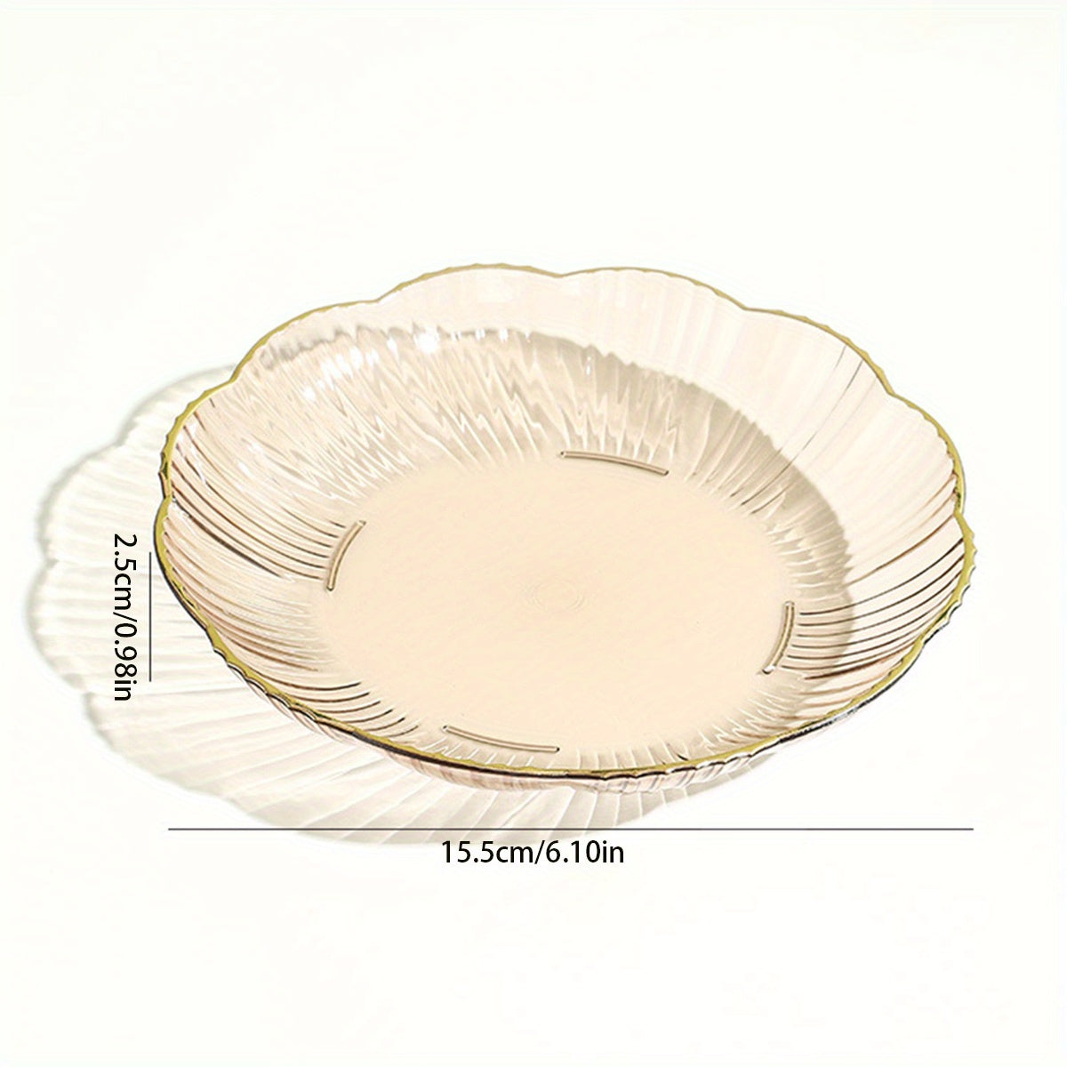 Flower-shaped Bone Dish Golden Edge Plate for Snacks or Fruits