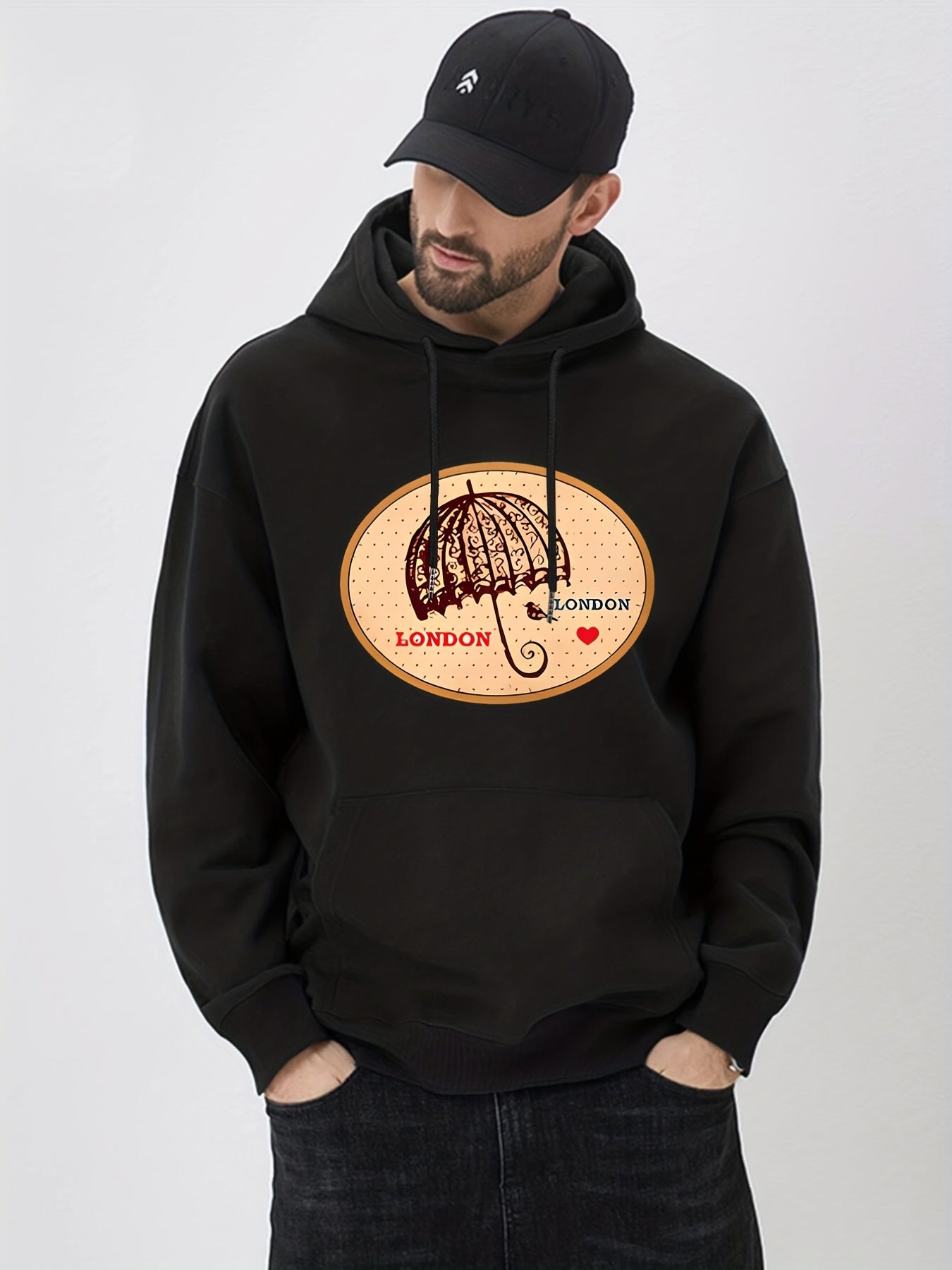 'London' Umbrella Print Hoodie Hoodies For Men