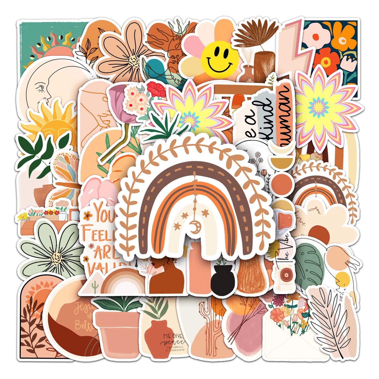 50Pcs Bohemian Style Stickers for Car Laptop Water Bottle