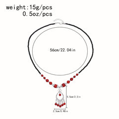 Chinese Style Red Turquoise Head Chain Hair Accessories