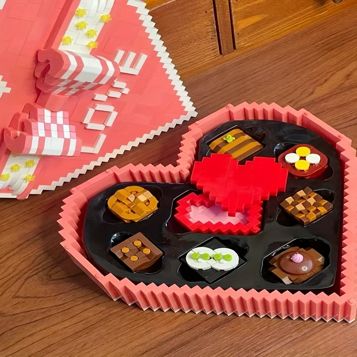Romantic Heart Puzzle Box - Building Block Design