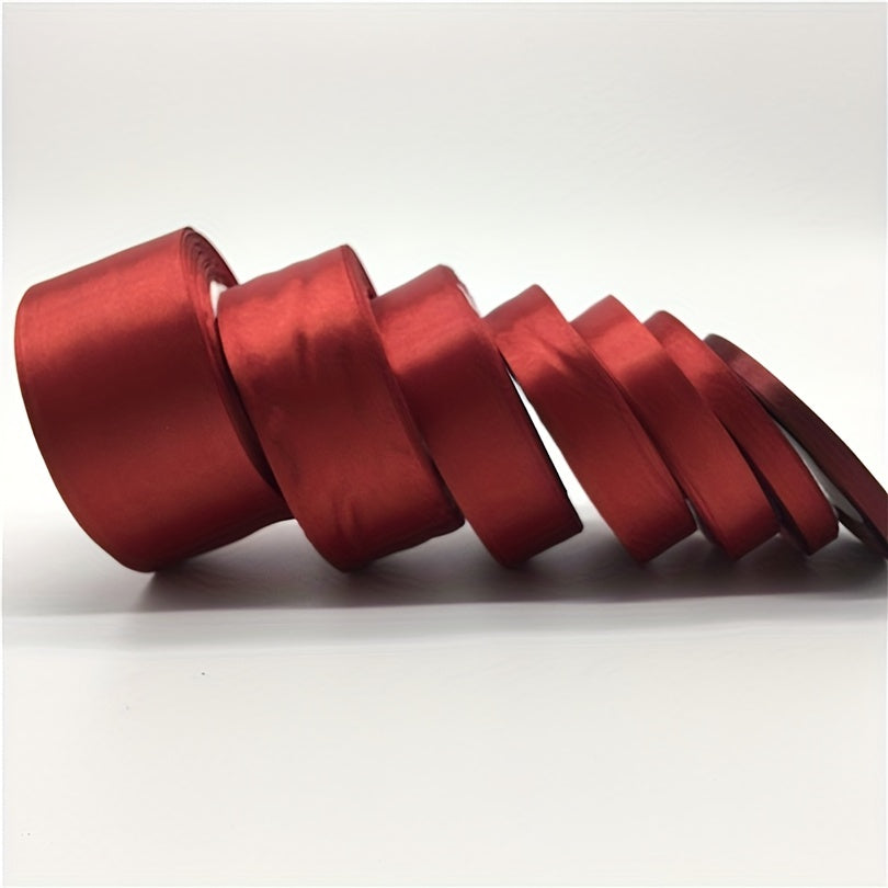 25yds Dark Red Silk Satin Ribbon for Craft Wedding Decoration