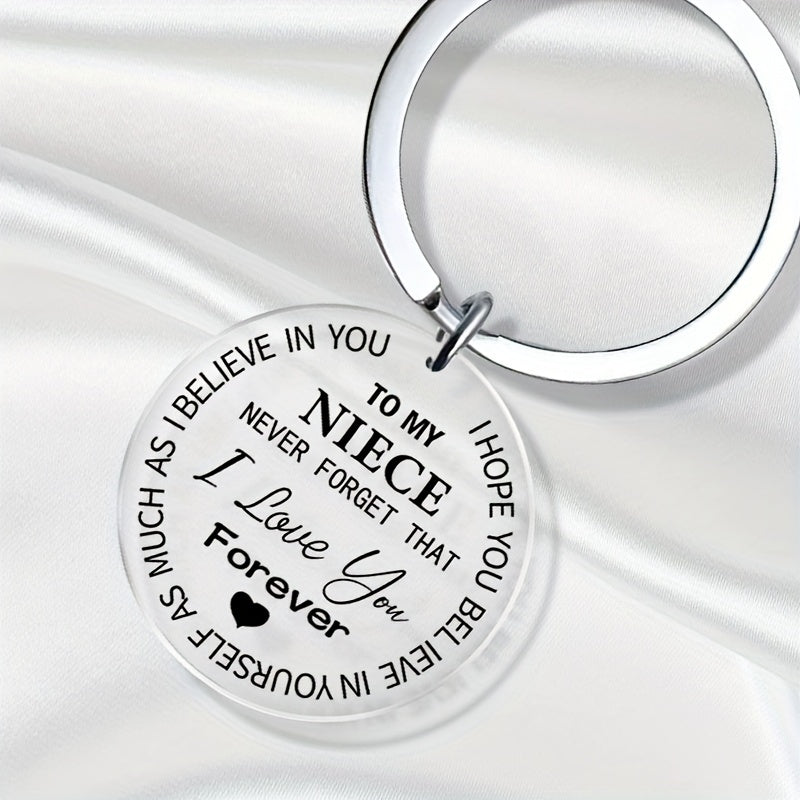 Believe Engraved Keychain for Niece - Graduation Gift - Handbag Accessory