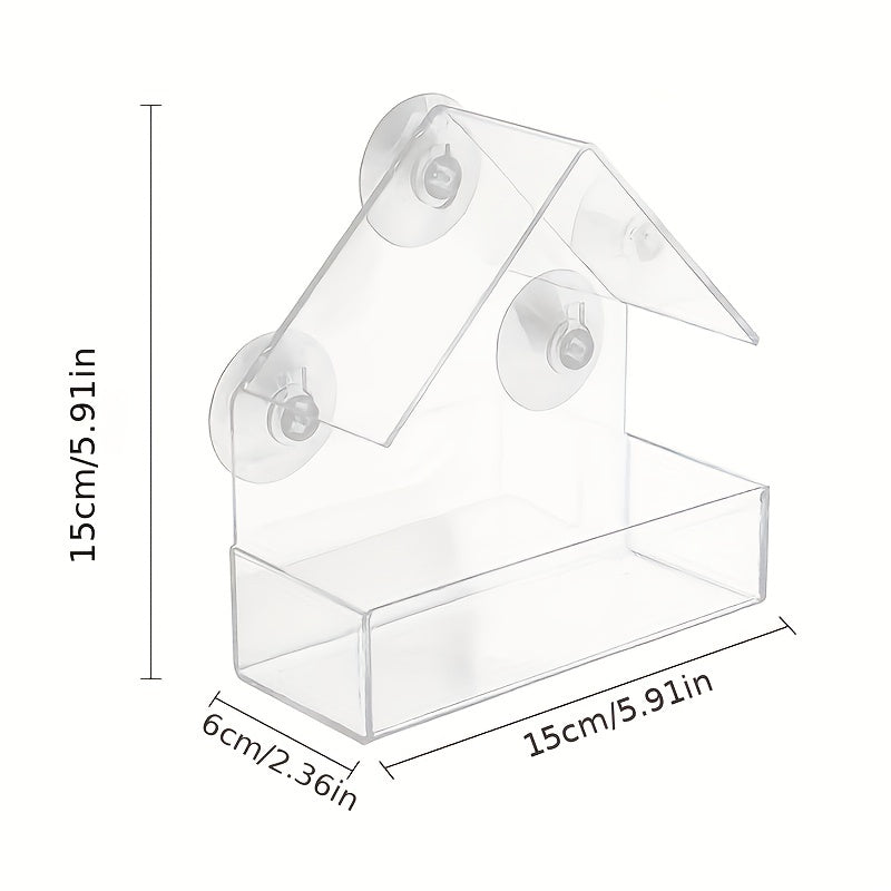 Clear Acrylic Window Bird Feeder Easy to Install