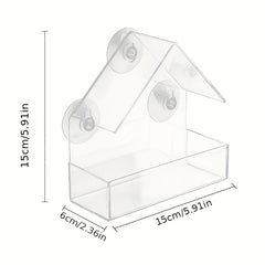 Clear Acrylic Window Bird Feeder Easy to Install