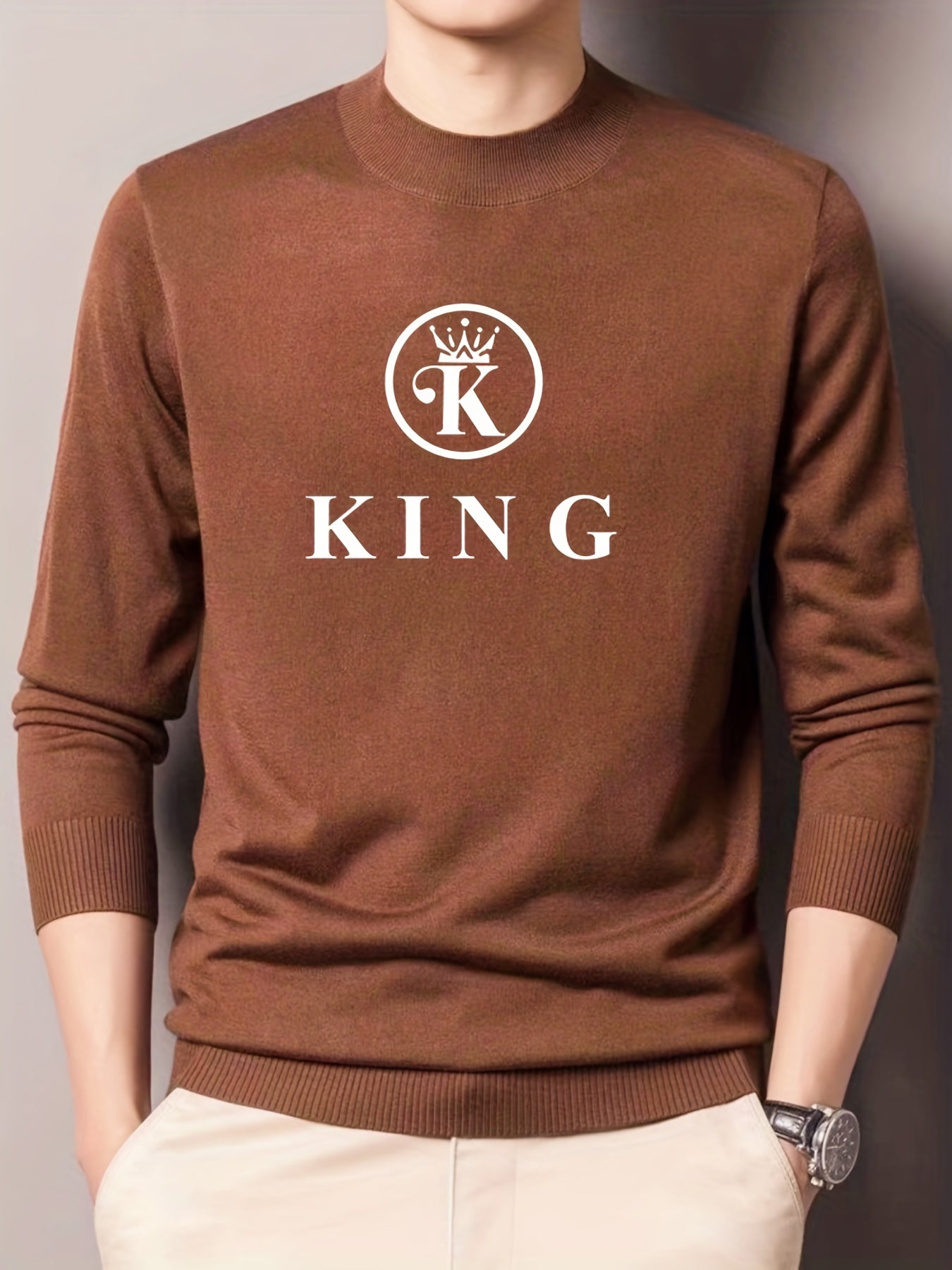 Men's Knitted Sweater Casual Warm Mid Stretch Pullover