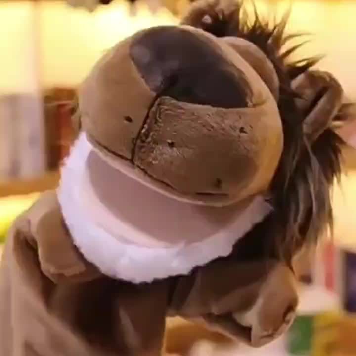 Long Haired Lion Hand Puppet - Cute Plush Toy