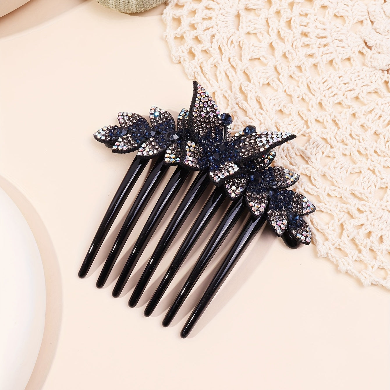 Rhinestone Butterfly Hair Comb Baroque Hair Pin