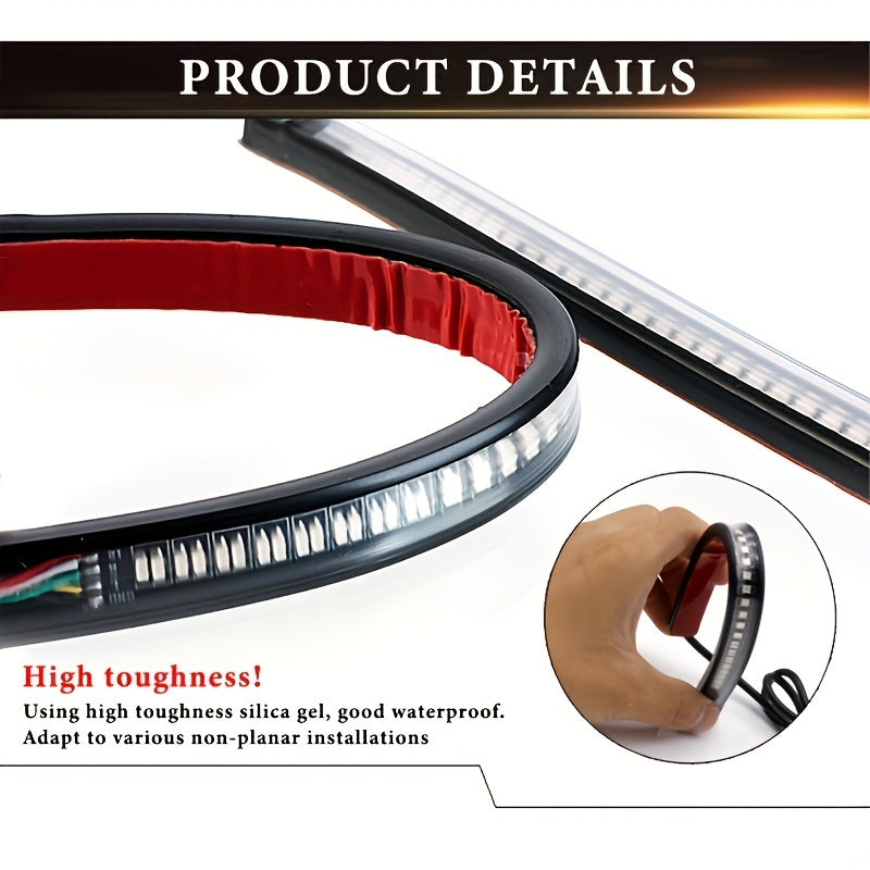 48 LED Universal Motorcycle Brake & Turn Light Strip Waterproof