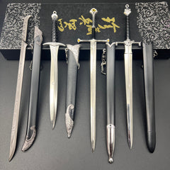 Mini Metal Sword Model Toy Game Desk Keychain Collection Gift