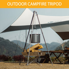Outdoor Campfire Tripod with Chain for Camping
