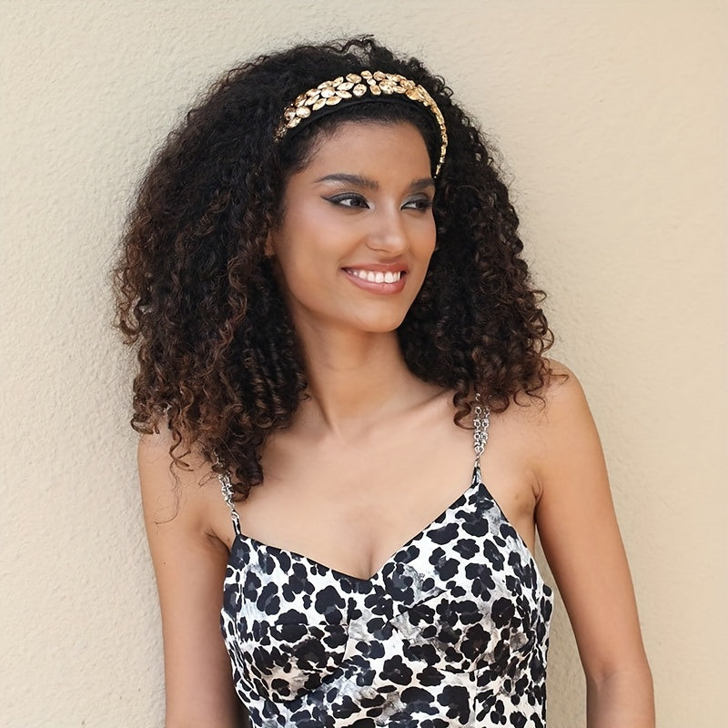 Baroque Rhinestone Headband Crystal Head Hoop Wide Headdress Hair Accessories