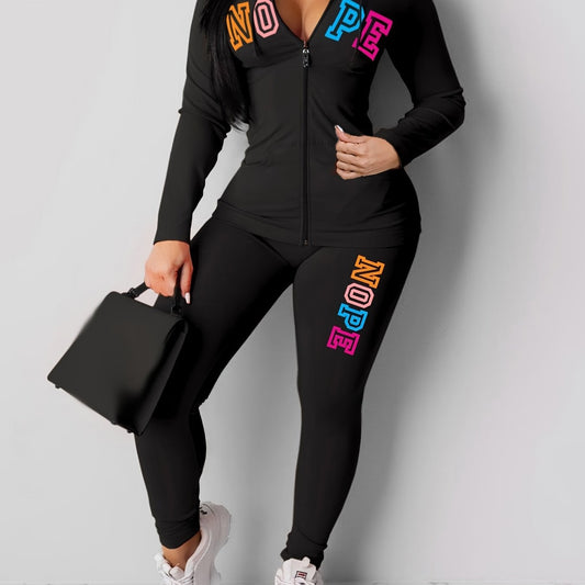 Two Piece Set Hoodies Sweatshirt & Pants Outfits Women's Clothing