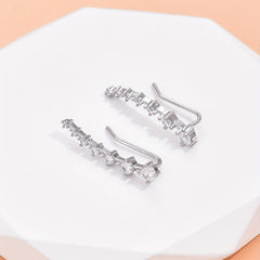 Zircon Decor Earrings Minimalist Style Copper 14K Plated Jewelry